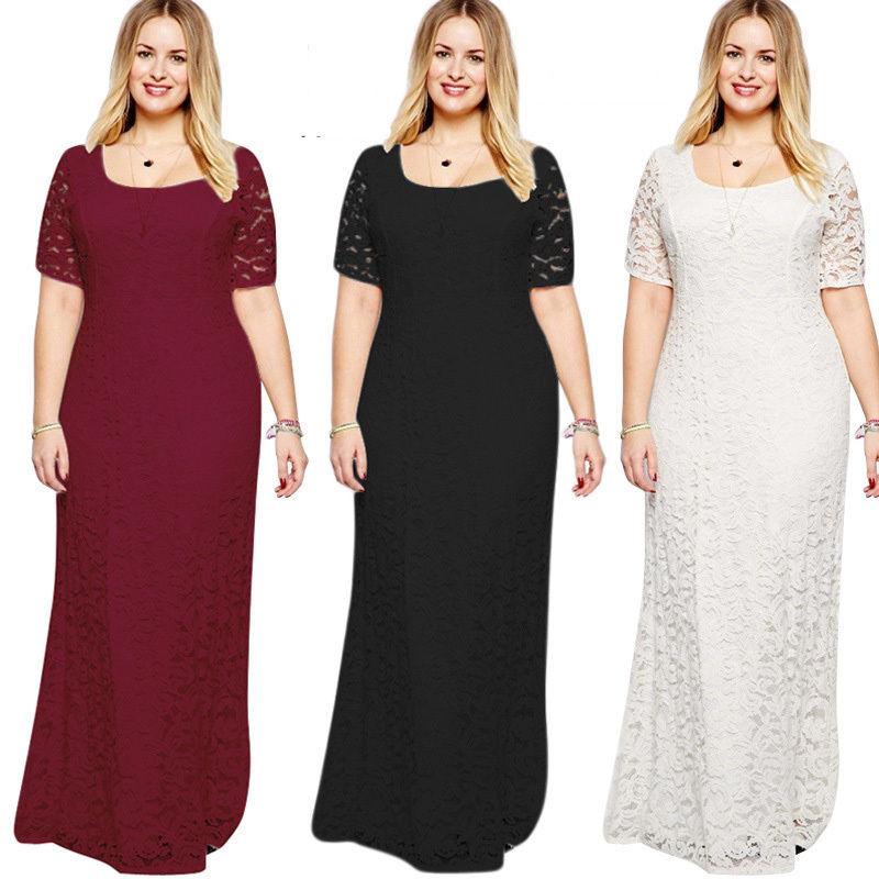 

Plus Size Dresses Womens Lace 2XL-9XL Maxi Dress Long Cocktail  XXXL XXL 5XL 6XL 7XL 8XL Party Mother Of Bride Sexy Summer, Black