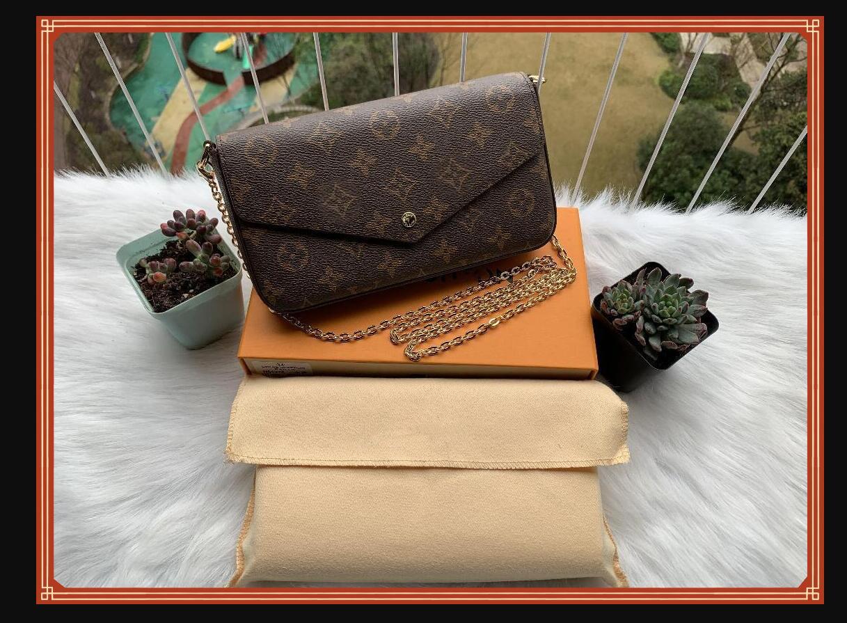 

louiseity 1 viutonity Handbags Lvity Louisity Vuttonity LVs Bags POCHETTE Chain Long wallets Small purses Women Messenger Bags Female bag Cosmetic shoulder bags, As pic