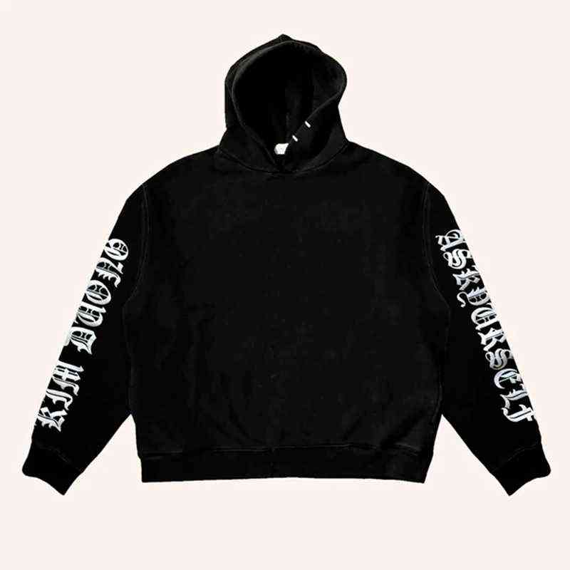 

ASKYURSELF Black Hooded Sweatshirt Letter Print Fleece Hoodie Men Women ASK Pullover T220726, 03
