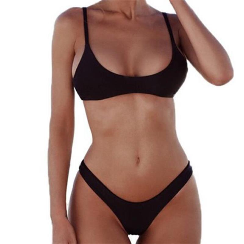 

Women Swimsuit 2022 Swimwear Bikini Set Sexy Beach Swim Suit Push Up Plus Size High Waist White Black Solid