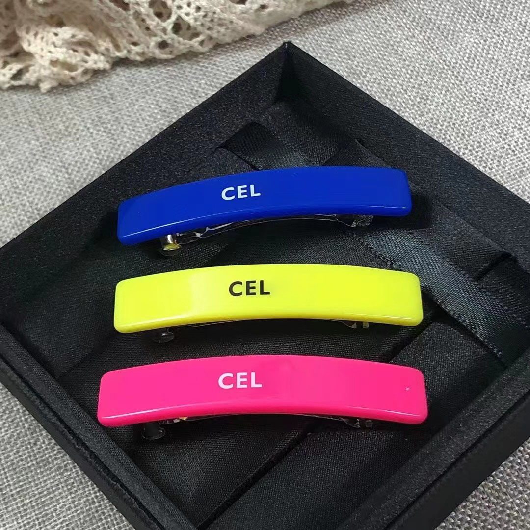 

luxury acrylic colorfful candy Hair Clips Barrettes girls sweet letters designer pink blue yellow hairpins brand box packing