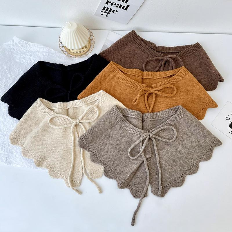 

Bow Ties Fake Collar Scarf For Women Neckerchief Triangle Female Shirt False Detachable Sweater Neckwear AccessoriesBow