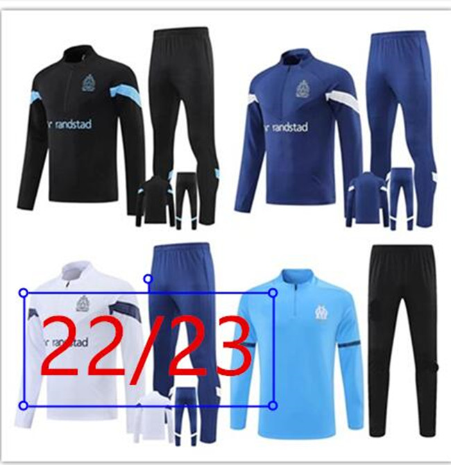 

2022 2023 Marseilles adult and kids Soccer trascksuit PAYET GUENDOUZI KAMARA Men Football Training Suit Olympique de MarseilleS Survetement Maillot Foot, Blue