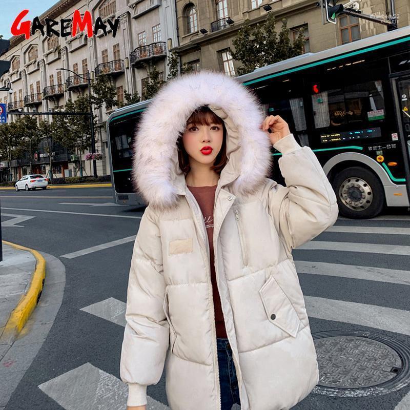 

Women' Down & Parkas 2022 Winter Korean Fashion Coat Female Short Hooded Fur Collared Women Jacket Loose Cotton Padded Clothes Stra22, Black
