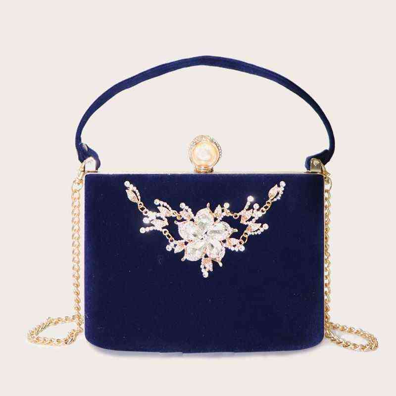 

YYW Crystal Clutches Bag Party purse Women Evening Bags Handbag crossbody messenger bags wedding Purse Fashion Designer Chain T220727, Sky blue