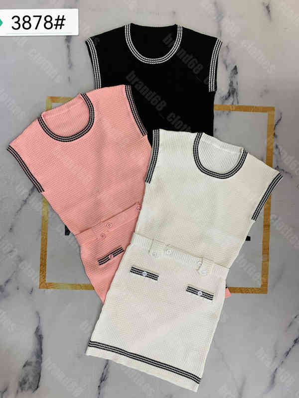 

22ss Womens long dress wool knit slim shirts dresses eur style autumn Designer sweater sleeveless elastic casual clothing Knitted dresses female Apparel Album, 17