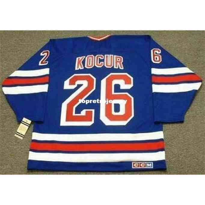 

Wholesale Mens Joey Kocur 1995 Ccm Vintage Away Cheap Retro Hockey Jersey, Blue