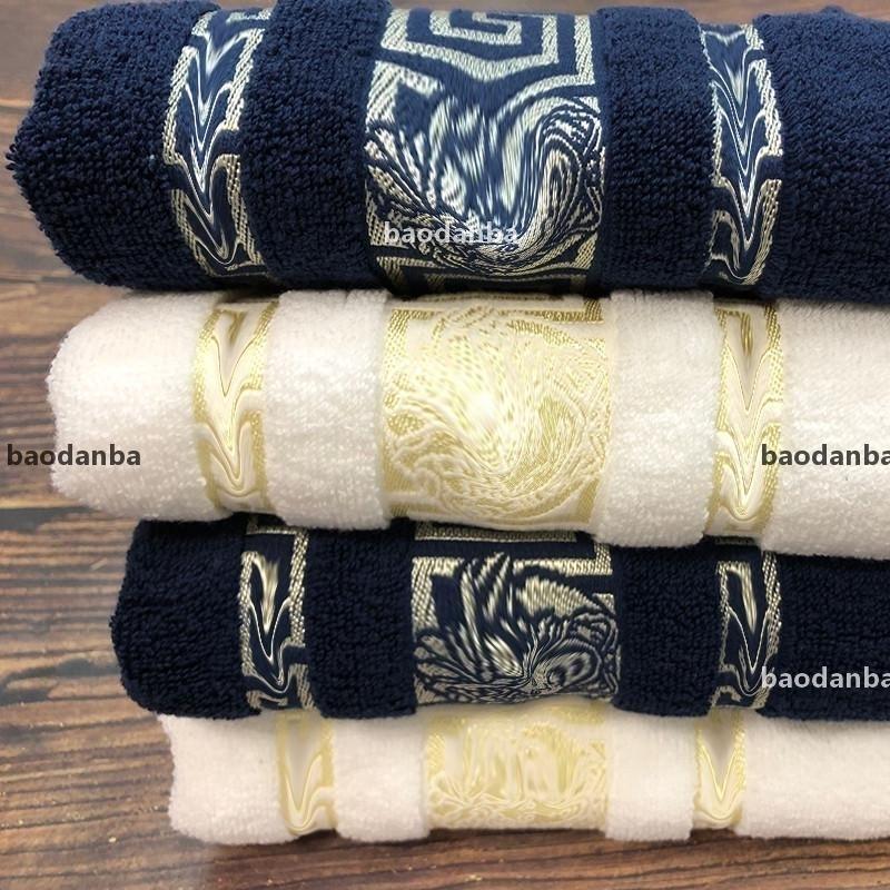 

Fashion Quick Dry Cotton Towel Classic Jacquard Unisex Face Towels 2 Colors Soft Home Textiles J, Blue
