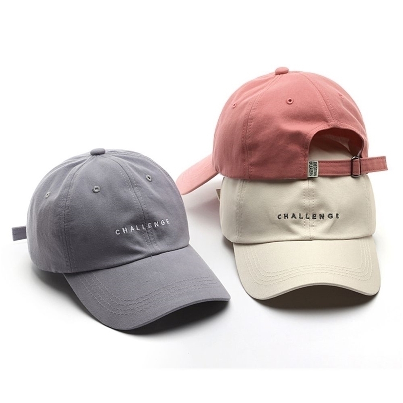 

"CHALLENGE" Letter Printed Unisex Baseball Cap Spring Summer Solid Color Cotton Adjustable Baseball Caps Hiphop Hat 220811