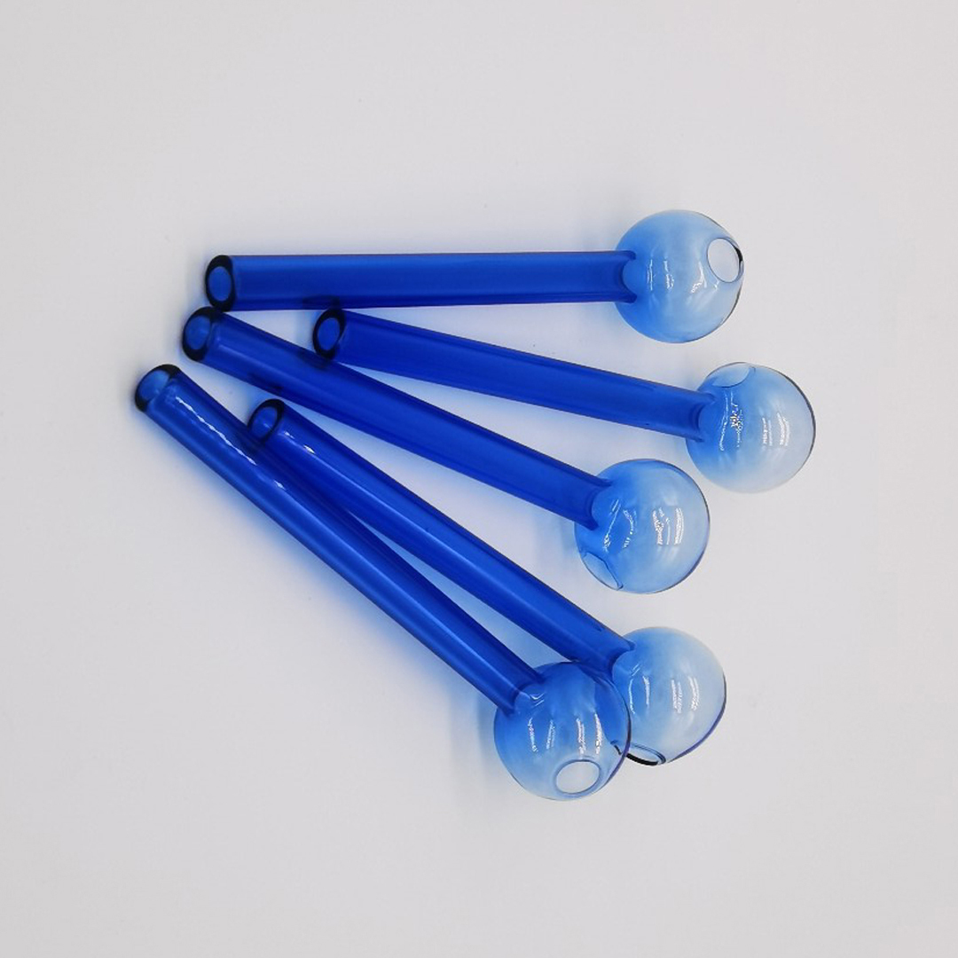 

Blue Glass Oil Burner Handmade Smoking Pipe Tube for Tobacco Wax Oil