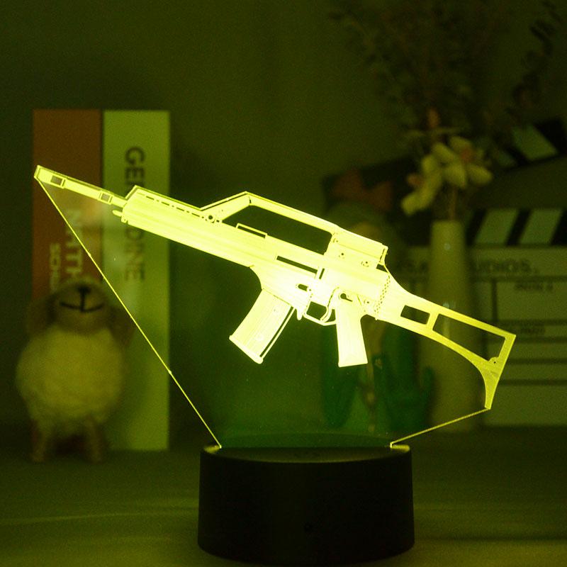 

Night Lights Gun Model 3d Illusion Lamp For Bedroom Decor Nightlight Color Changing Led Light Table Cool Gifts Kids Boys