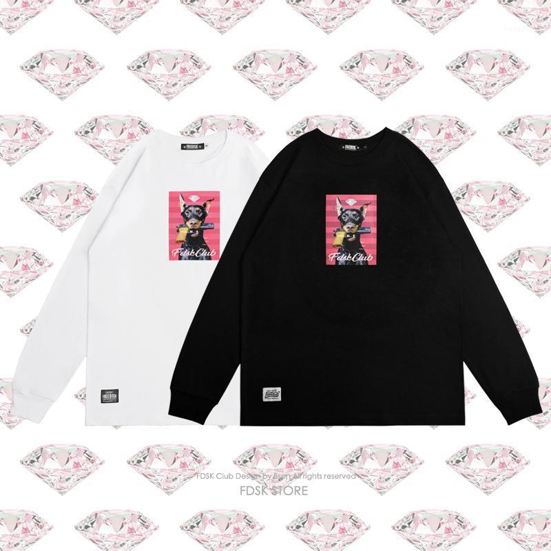 

Aesthetics E GIRL Harajuku Hip Hop Sweatshirt Hoodies Dog Animal Trend Printing Long Sleeve Hooded Unisex Pullover Tops Women's &