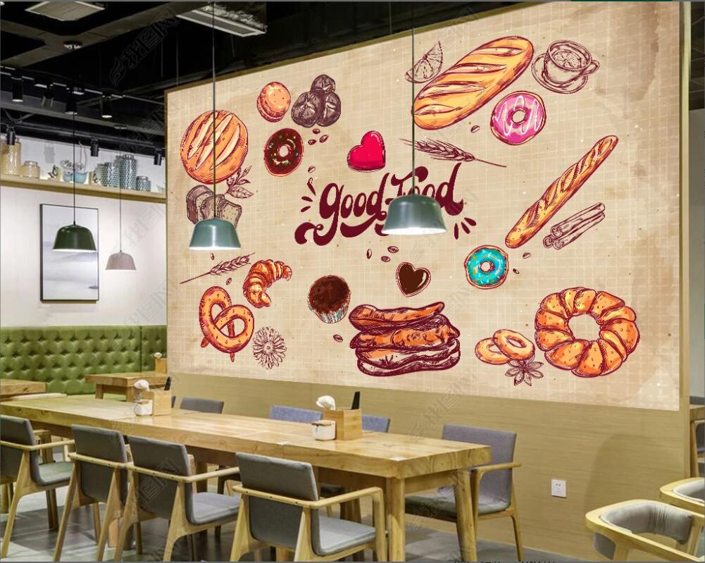 

Custom photo mural 3d wallpaper on the wall Modern Bakery Dining Gourmet Chalkboard Restaurant background painting home decor living room wallpaper for walls 3 d, Non-woven wallpaper