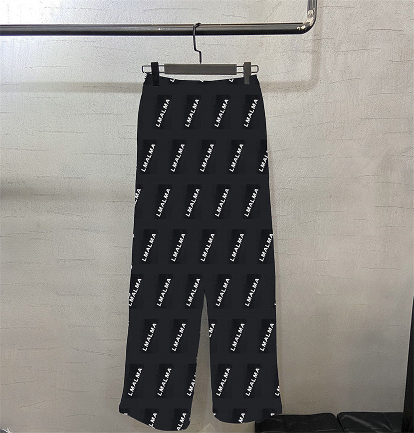 

Full Printed Womens Trousers Fashion Casual Elastic Waist Pants INS Street Syle Pants, Black with label #