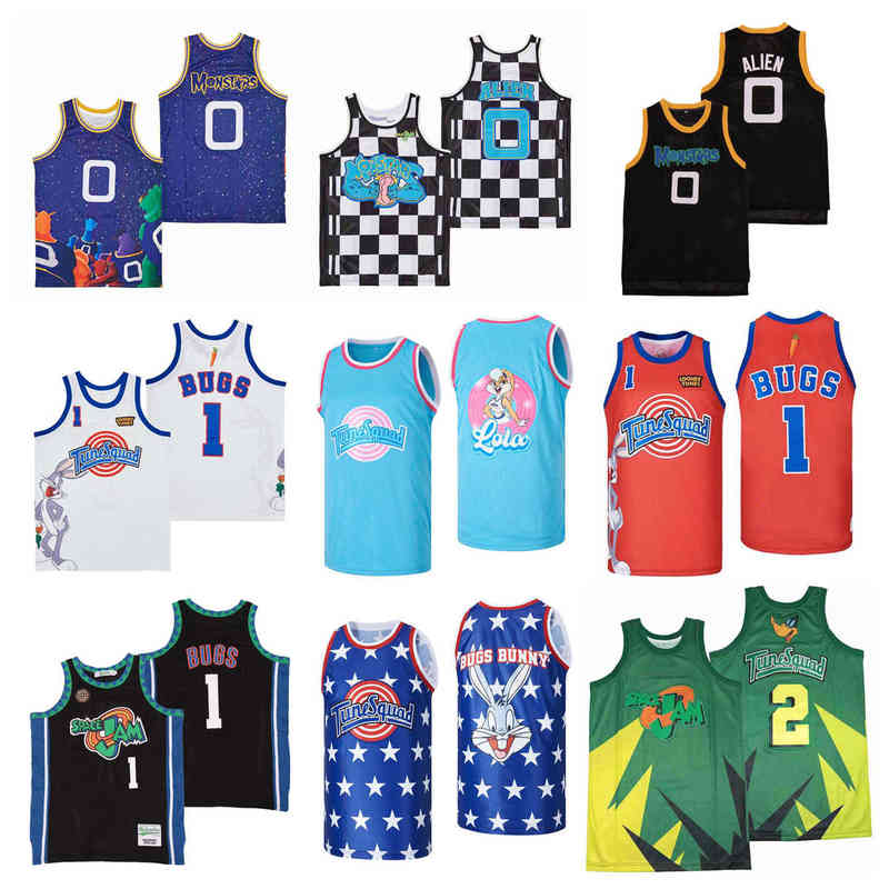 

NCAA Movie Basketball Jerseys space jam Bugs Bunny Men Size S--XXL, As picture