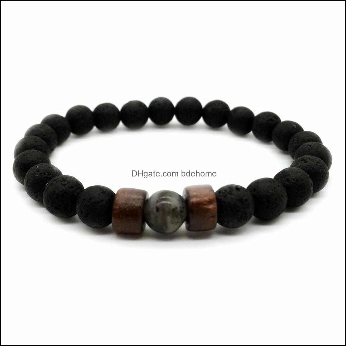 

Beaded Strands Lava Stone Bracelet Energy Yoga Chakra Jewelry Men Bead Drop Delivery 2021 Bracelets Bdehome Dhhtp