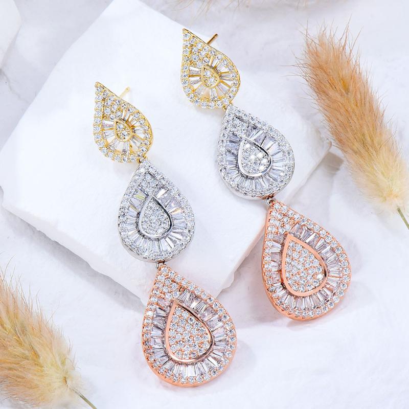 

Dangle & Chandelier GODKI Luxury Water Drop Cubic Zircon Nigerian Necklace Earring Jewelry Sets For Women Wedding Dubai Bridal