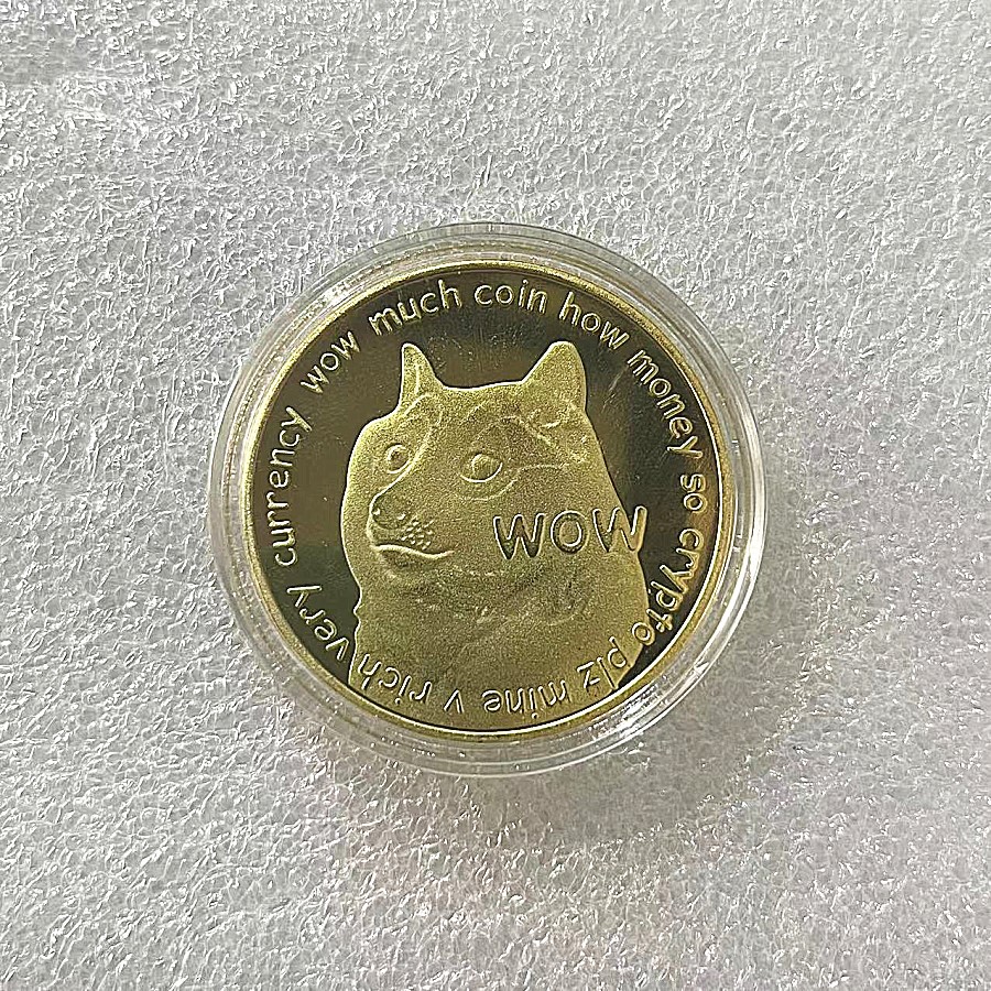 

Gifts 999 Plated Gold Silver Dogecoin Commemorative Coins Cute Dog Pattern Year Collection .cx