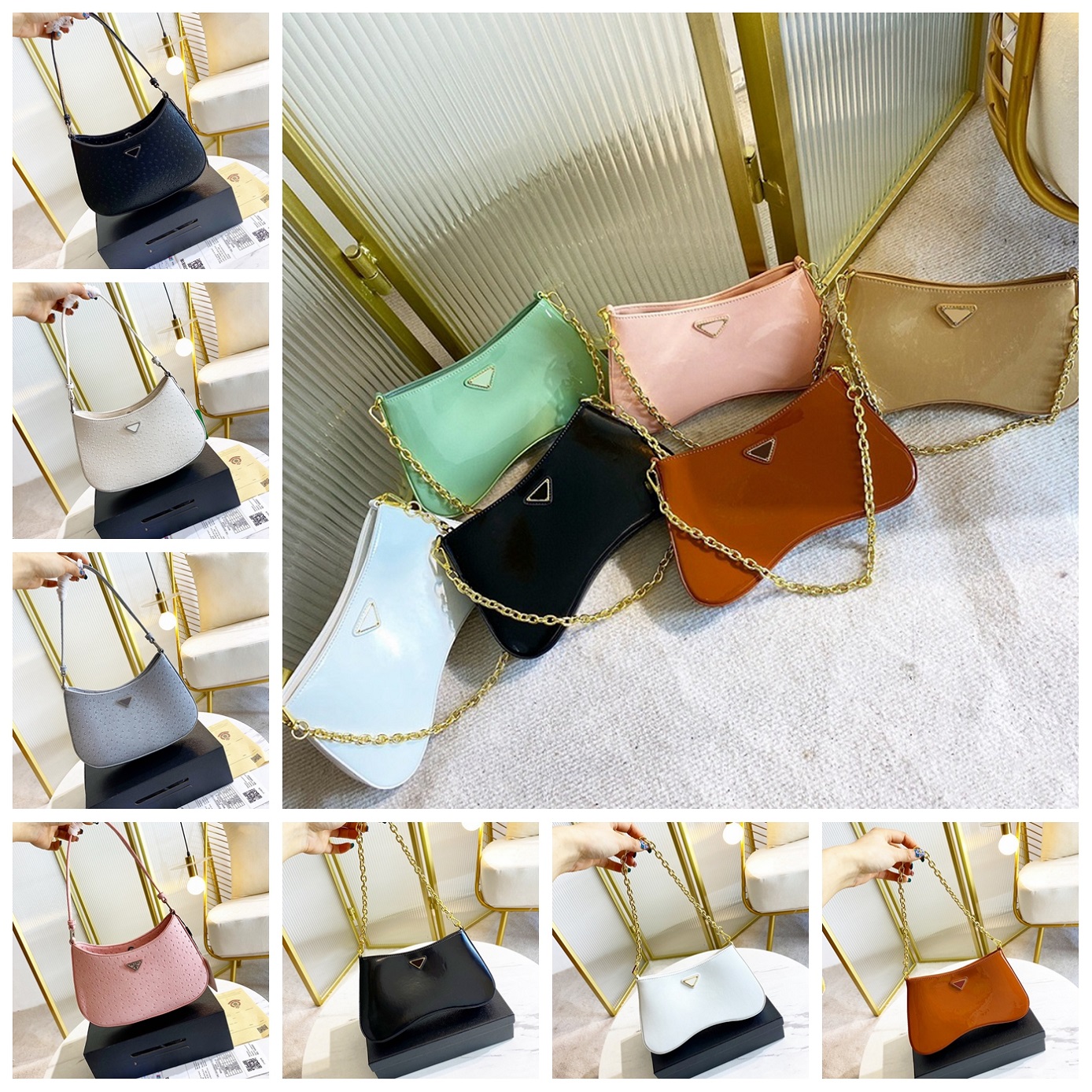 

Italy Designer Bag Luxury Purse P Brand Shoulder Bags Leather Handbag Woman Crossbody Messager Cosmetic Purses Wallet by shoebrand W116 06, #30 box