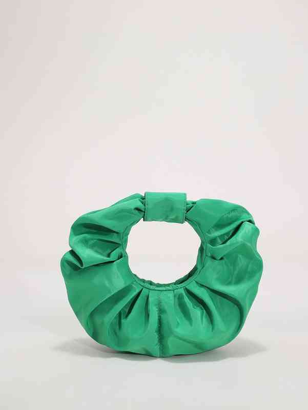 

Bag Brand Designer Fashion Dinner Luxury Shoulder Handbag Minimalist Handle Ruched Superior Quality Genuine Shopping Wallet, Green