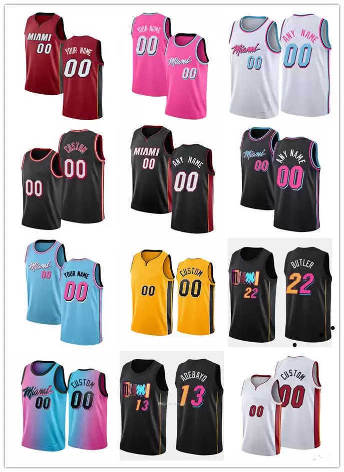 

75th Custom Mens Womens Miami''Heat''Dwyane 3 Wade''Gabe 2 Vincent Omer 77 Yurtseven Caleb 16 Martin Basketball Jerseys, Color