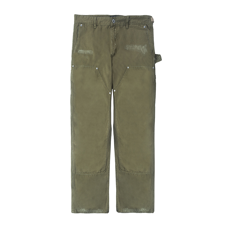 2022 Overalls Fall Winter High Street Washed Casual Straight Pants cargo pants