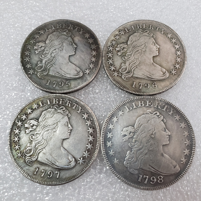 

US 1797 Draped Bust Dollar Small Eagle Silver Plated Copy Coins metal craft dies manufacturing factory Price