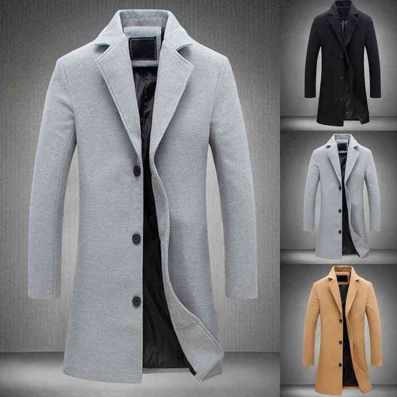 

Winter Men Coat Sing Breasted Decorative Men's Jacket Easy Match Polyester Keep Warm Ma Overcoat for Office Men's Clothing H220716, Packing bag