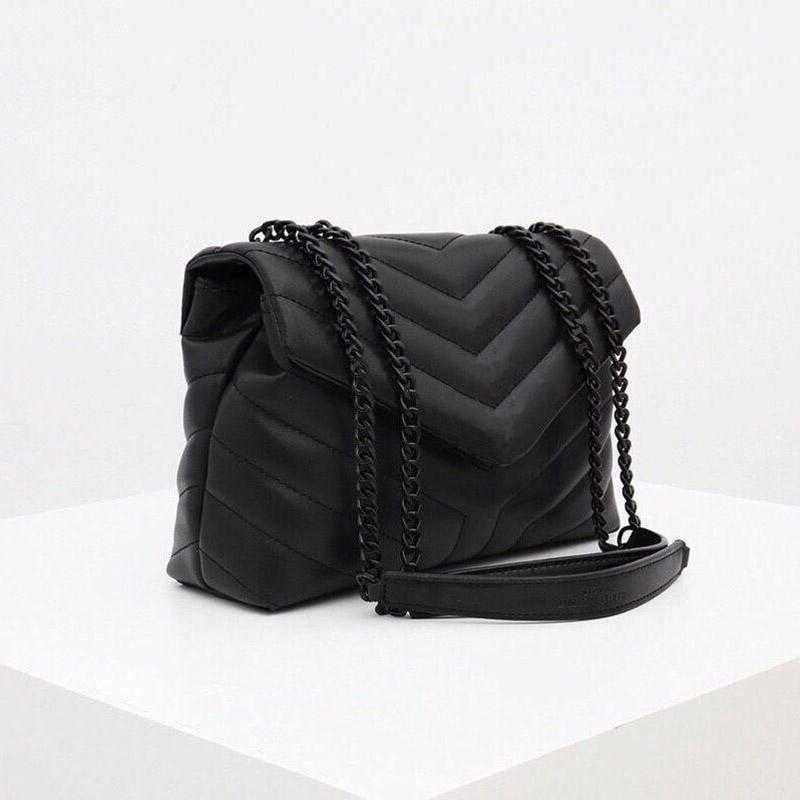 

2021 luxury handbag shoulder bag brand LOULOU Y-shaped designer seam leather ladies metal Chain high quality clamshell messenger gift box, Customize