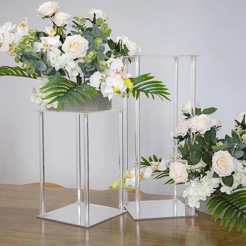 

Floor Vase Clear Flower Vase Table Centerpiece For Marriage Vintage Floral Stand Columns For Wedding Decoration, As described