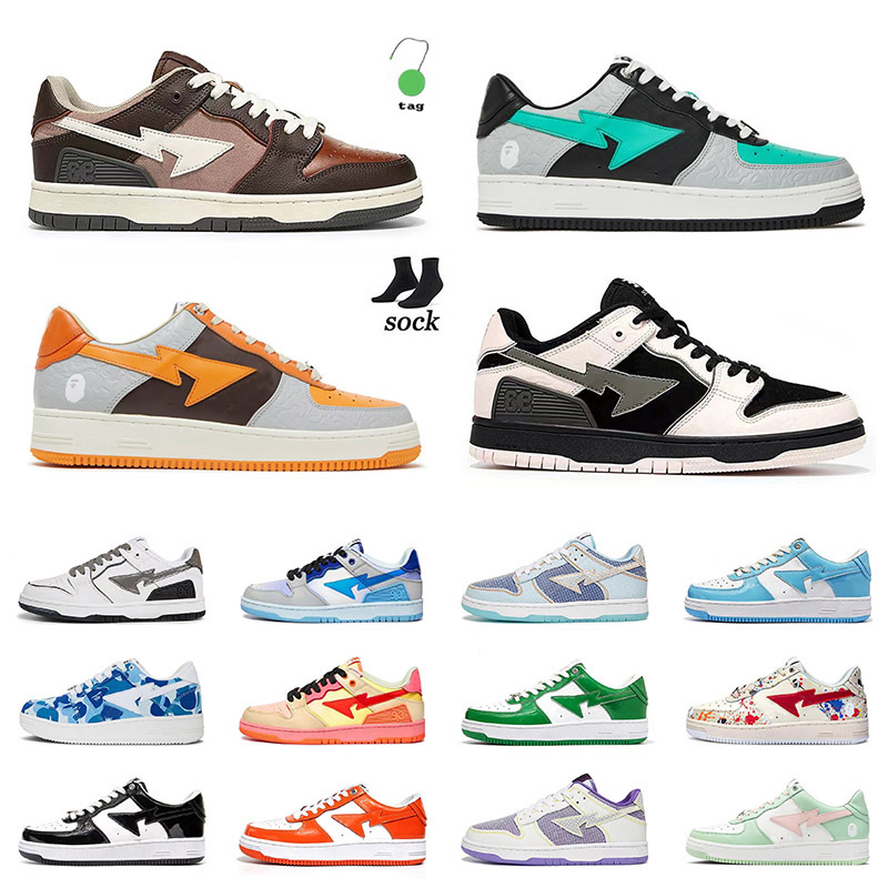 

Luxurys Platform Bapestas Sta Low Running Shoes For Mens Womens Designer Sneakers 2022 Newest Baped Stas Sk8 ABC White Black Orange Camo Bathing Trainers 36-45, C10