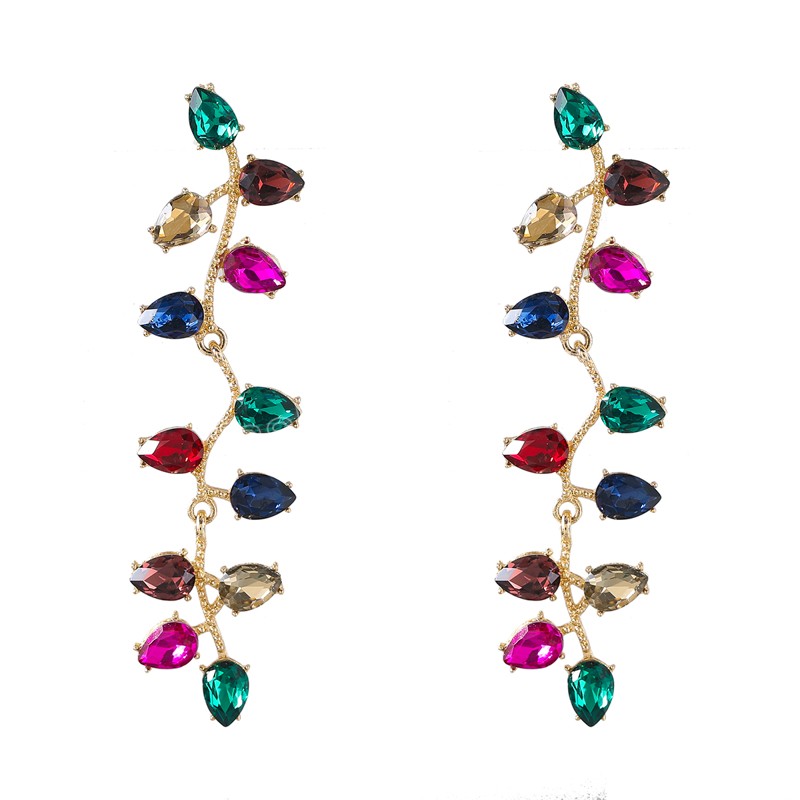 

Creative Metal Rhinestone Geometric Earrings Party Simple Dangle Earrings Women's Popular Accessories