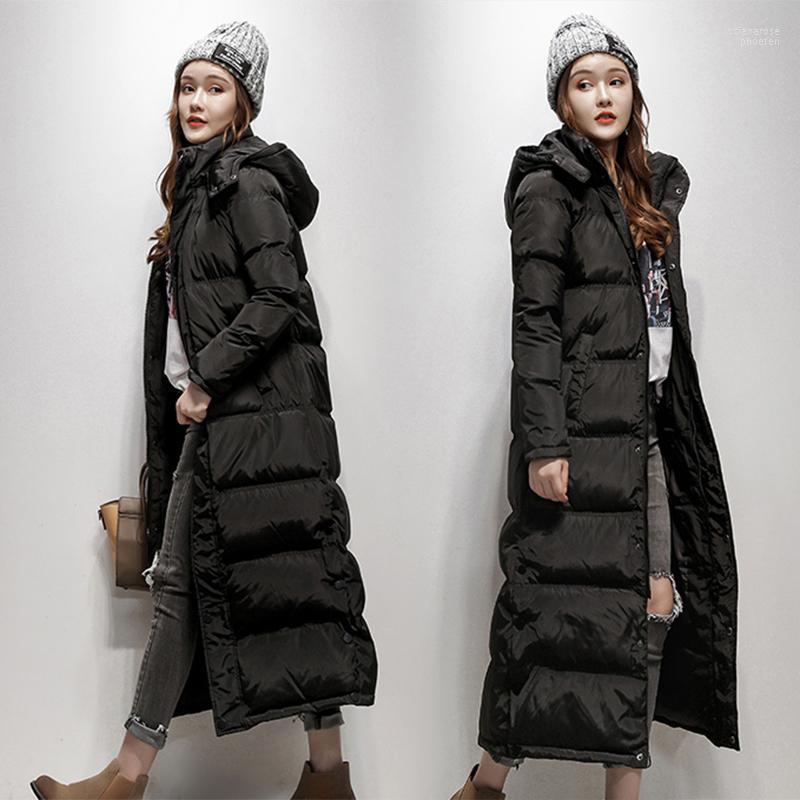 

Women' Winter Duck Down Coat Ultra Long Maxi Ankle Length Female Puffer Jackets Clothing With Hood Hat Black Plus Size Xxl Luci22