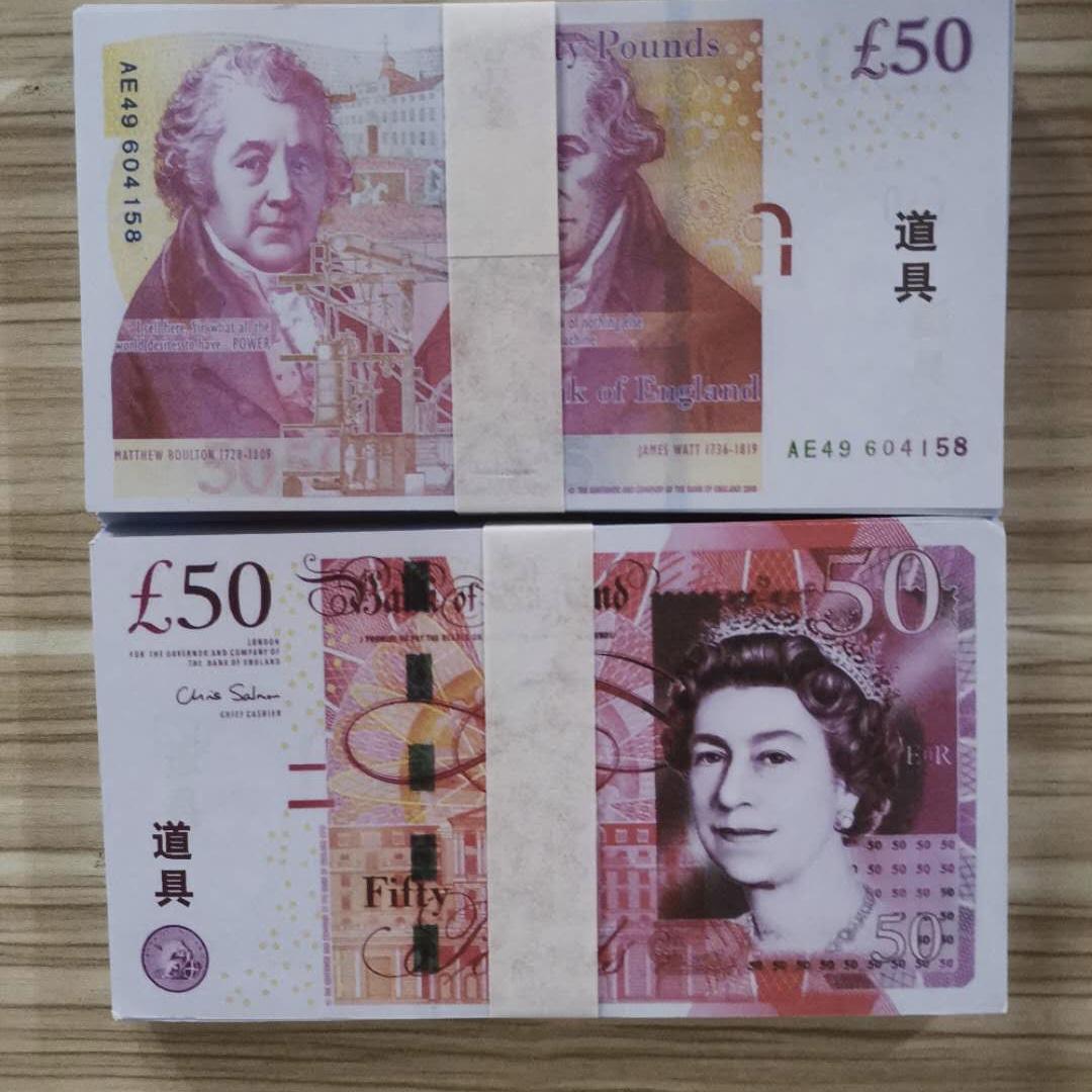 

50 Prop Movie UK Hot Sales Paper Banknote Copy 100pcs/pack Pound Money Xcbeq