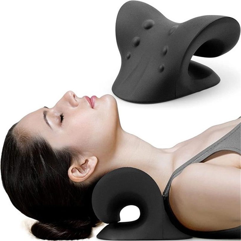 

Quality PU Neck Shoulder Stretcher Relaxer Cervical Chiropractic Traction Device Massage Pillow For Pain Relief Body Correction 220812