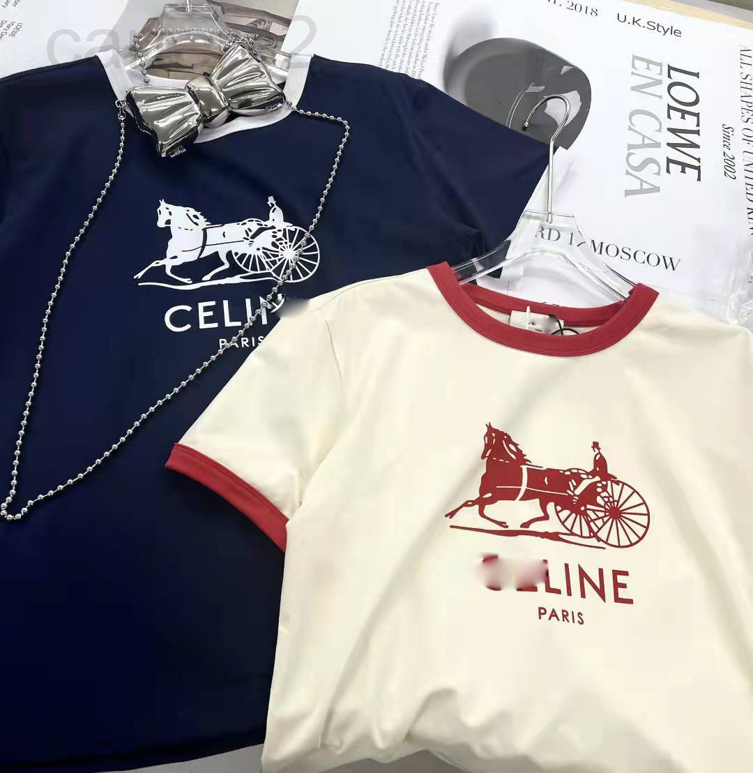 

Women' T-Shirt designer 2022 spring and summer new Korean version simple style carriage cel contrast round neck Pullover short half sleeve women' T-shirt FNCK, 2# packing bag
