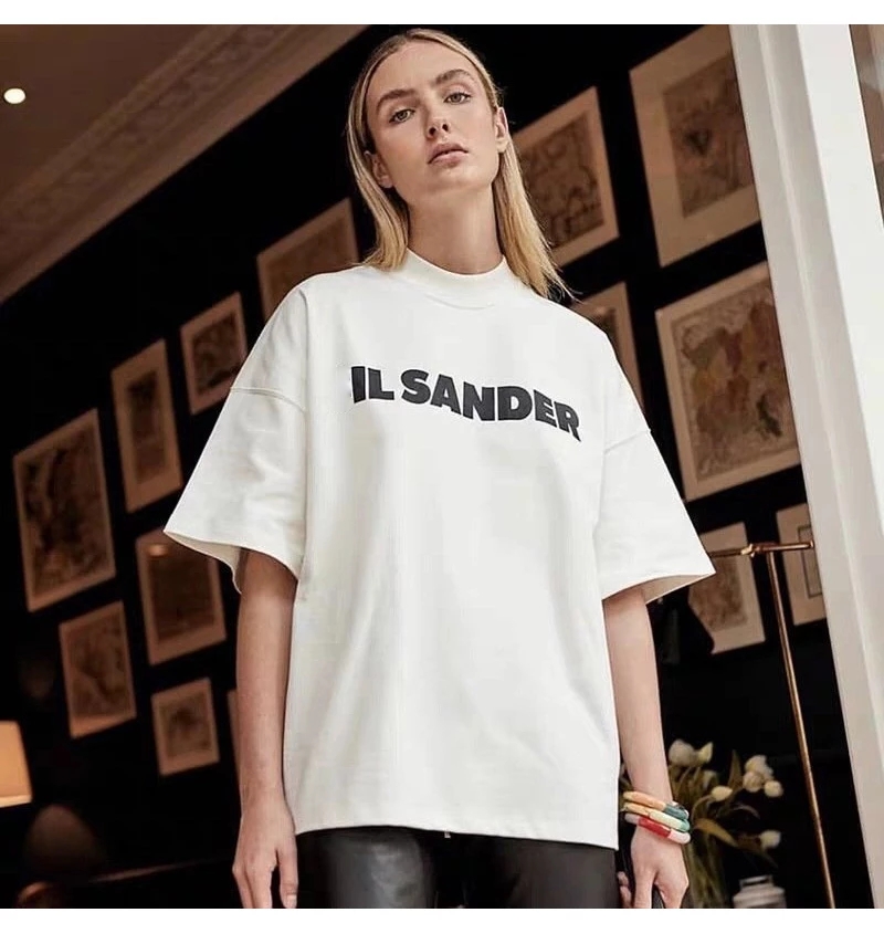 

Brand JiSander Cotton White Unisex TEE SHIRT SHORT SLEEVE TOP SUMMER TOP FOR WOMAN and MAN DESIGN TSHIRT oversized T-Shirt