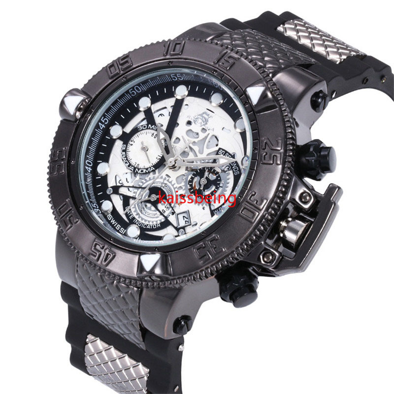 

138 TOP Quality Undefeated RESERVE 100% Function All Work Wristwatch Analog Quartz Mens Fashion Business Watch Reloj Hombres, Box