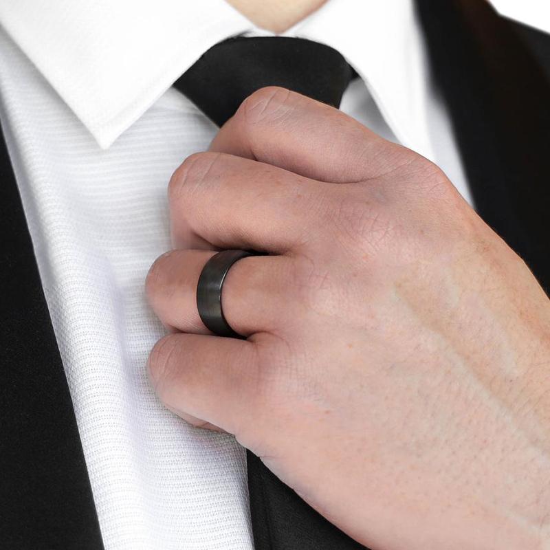Wedding Rings Fashion Black Titanium Steel Ring For Women Men Matte Classic Engagement Anel Jewelry Size 6 To 14
