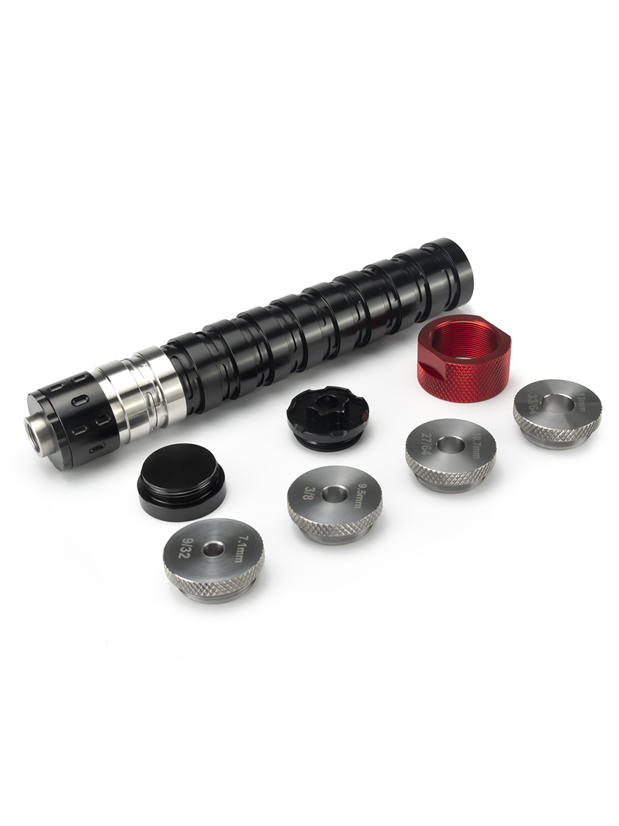 

Tactical Accessories Fuel Filter Baffle / Cone Cups Guide Jig Drill Fixture Kit for 1.35'' OD Modular Solvent Trap 1-3/16x24 thread Baffle Cup .22 to .45 with Booster