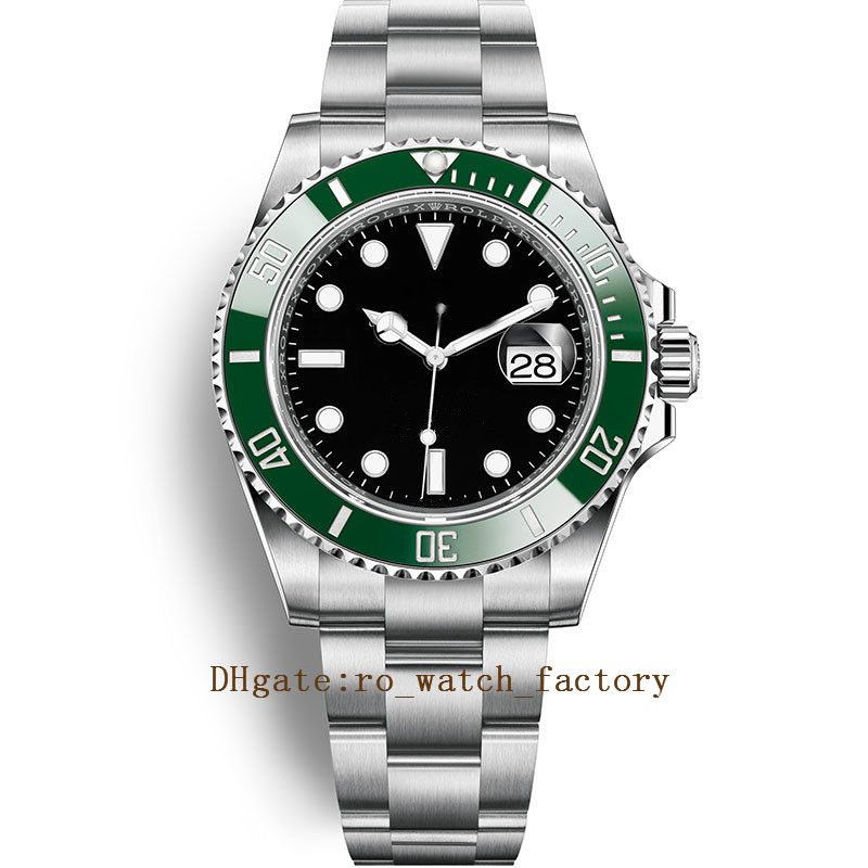 

Men's Waterproof Watches 904L Steel Automatic Watch Noobf Factory V10 Green Ceramic 116610LN Dive Men Eta Japanese Movement 116610LV