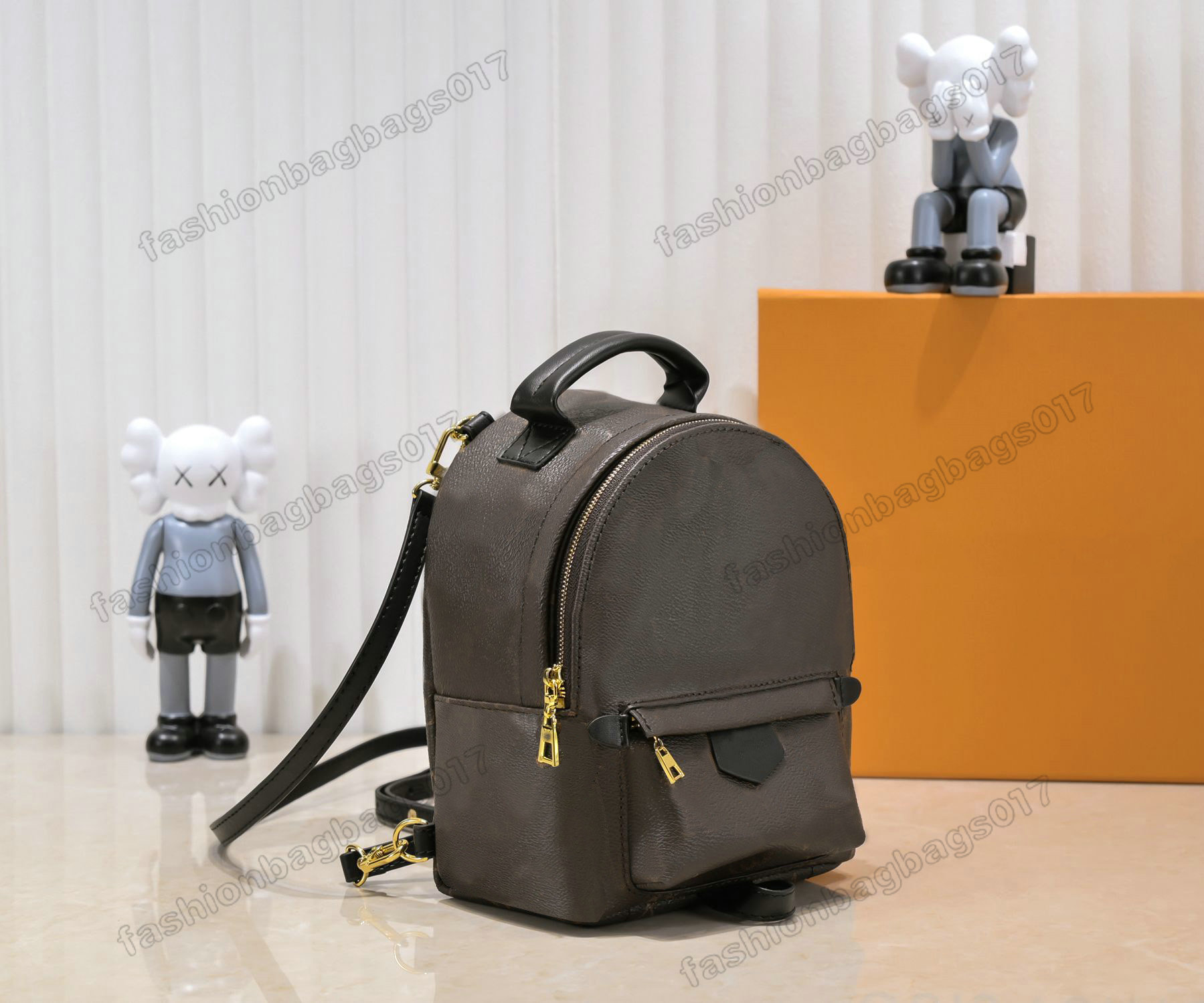 

High Quality Bag Fashion Pu Leather Palm Springs Mini MM PM Woman School Bags Backpacks Style Spring Men Women Travel Backpack Classic and Mordern Package, Customize