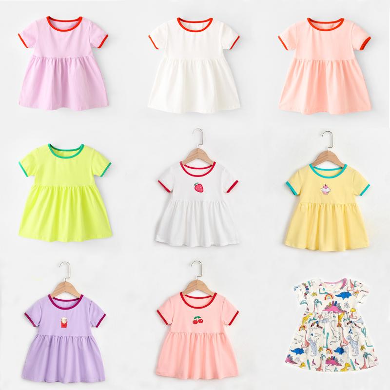 

Girl's Dresses Summer Children Girls Mini Dress Cute Cartoon Cherry Print Toddler Baby Clothes Short Sleeve Party Festival CostumeGirl's, A442