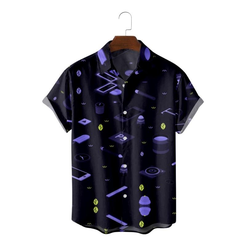 

Men's Casual Shirts Men's Y2k Hombre Design Tool Printed Short Sleeve Street Hawaii Beach Vintage Harajuku ShirtsMen's, 3m37