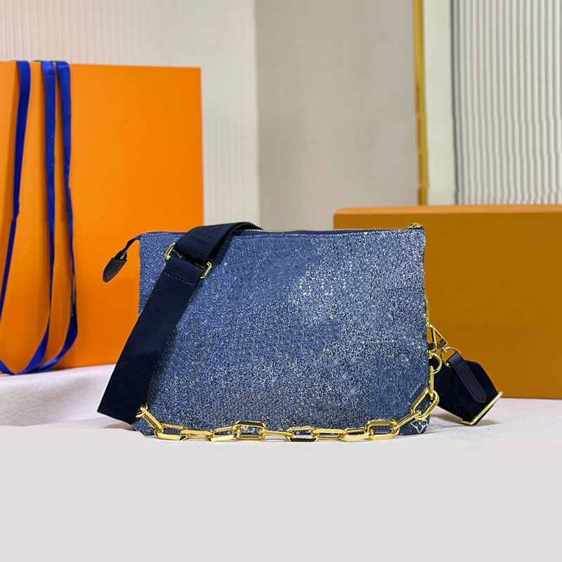 

Chain Coussin Bags Designer Bag Women Handbags Denim Bag Crossbody Messenger Bag Shoulder Bags 26 Colors Genuine Patent Leather Removable Wide Strap Classic Letter