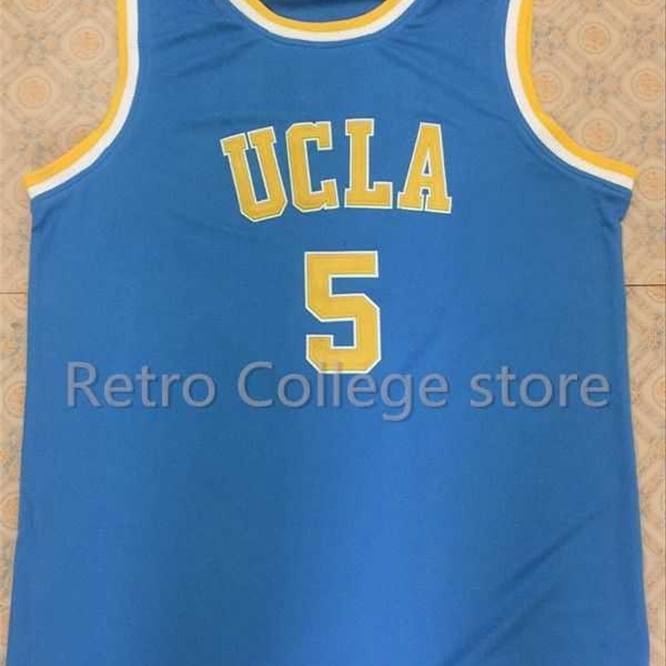 

Xflsp #5 Baron Davis UCLA Bruins College University Retro Throwback Basketball Jersey Customize any size number and player name, White