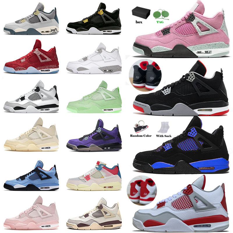 

Sb x Jumpman 4 4s IV Basketball Shoes For Mens Womens Blue Thunder Military Black Cat Canvas Peach Craft Purple Toro Bravo Designer Sports Sneakers Trainers, 40-47 6 sb bred