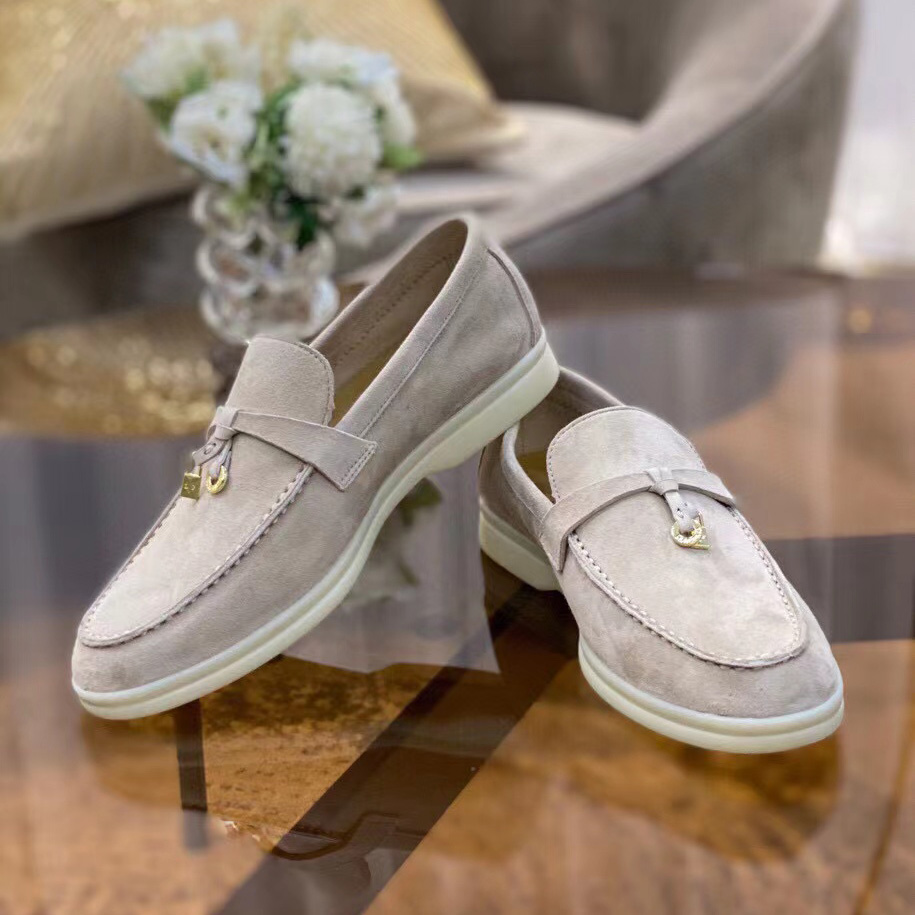 

top-level Deerskin Flat shoes Slip-on shoes for women luxury designers low heel yellow Luxe lounge flats formal wear Self driving travel factory shoe, 2#