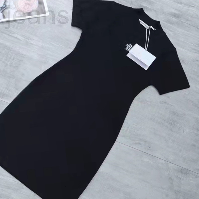 

Casual Dresses designer 2022 spring and summer new tight dress Dawang aw sexy bottomed skirt high neck short sleeve 3049, 2# packing bag