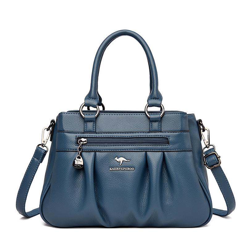 

Evening Bags Top Women's Leather Handle Bag Female Shoulder Crossbody Shopper Sac Bolsa Feminina Luxury Designer Lady Ruched HandbagEven, Burgundy